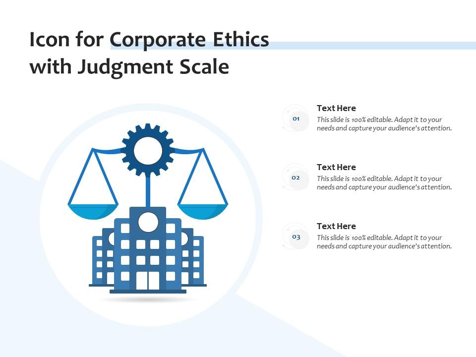 Icon for corporate ethics with judgment scale Slide01