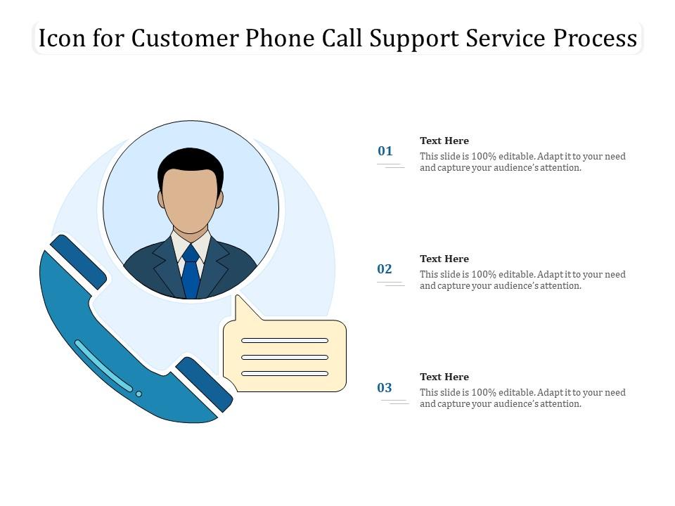 Icon for customer phone call support service process Slide01