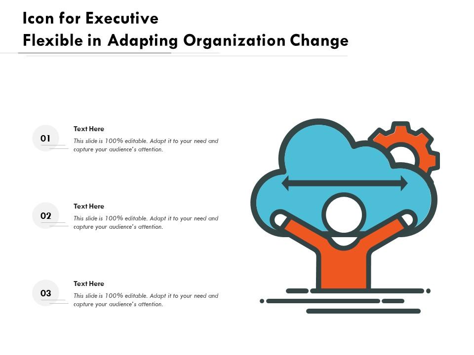 Icon for executive flexible in adapting organization change Slide01