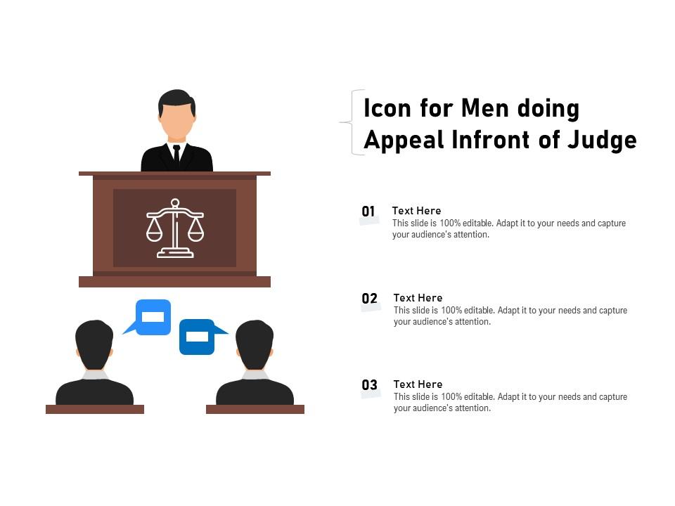 Icon for men doing appeal infront of judge Slide01