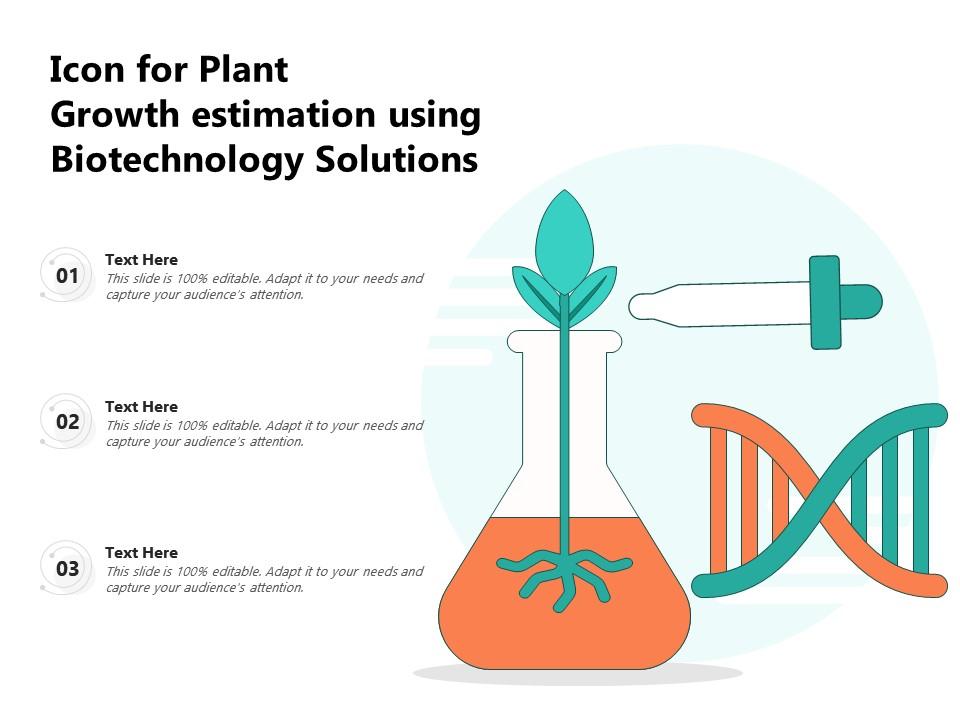 Icon for plant growth estimation using biotechnology solutions Slide01