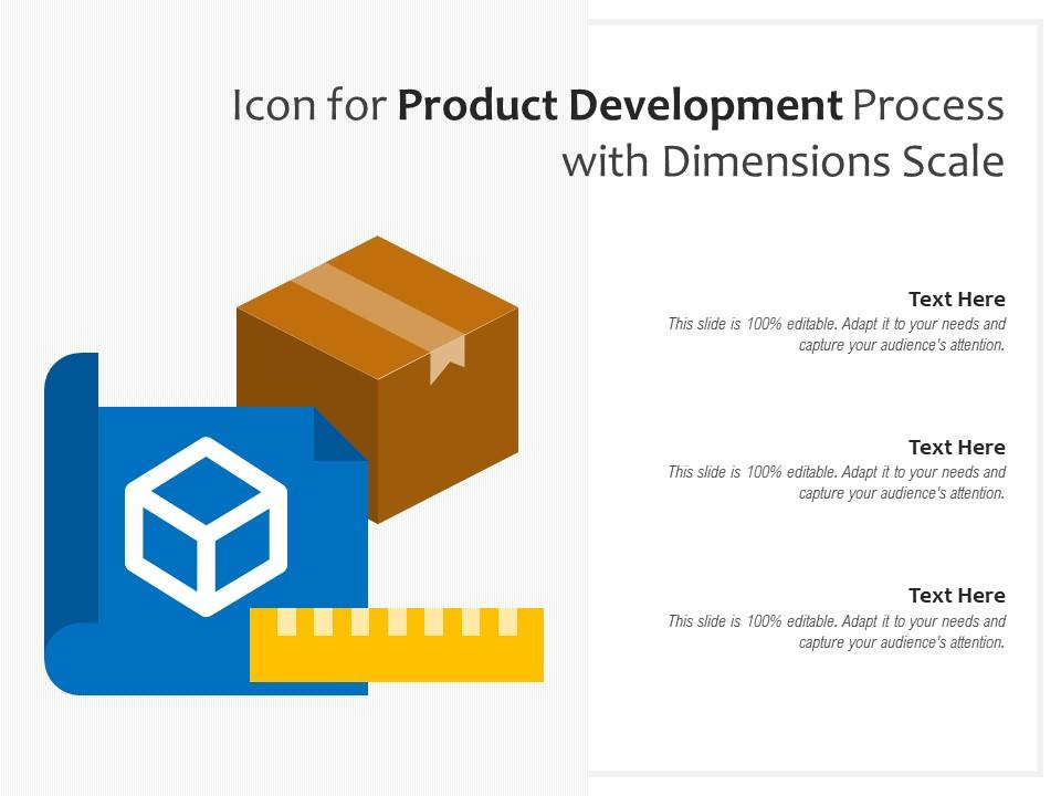 Icon for product development process with dimensions scale Slide01