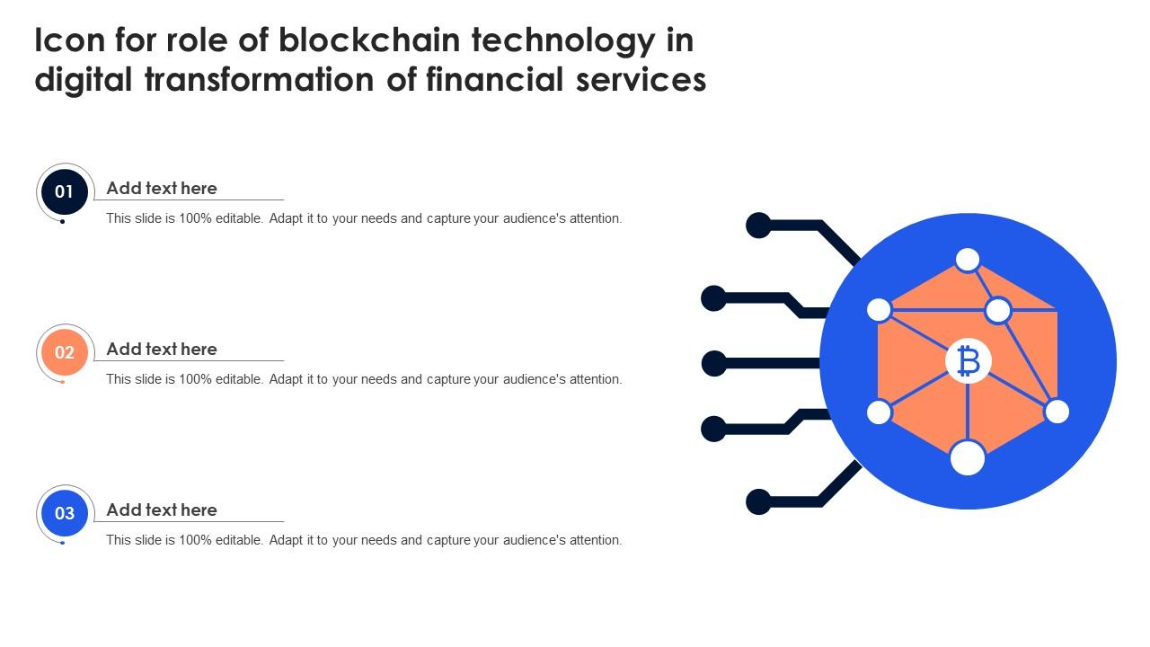 Icon For Role Of Blockchain Technology In Digital Transformation Of Financial Services