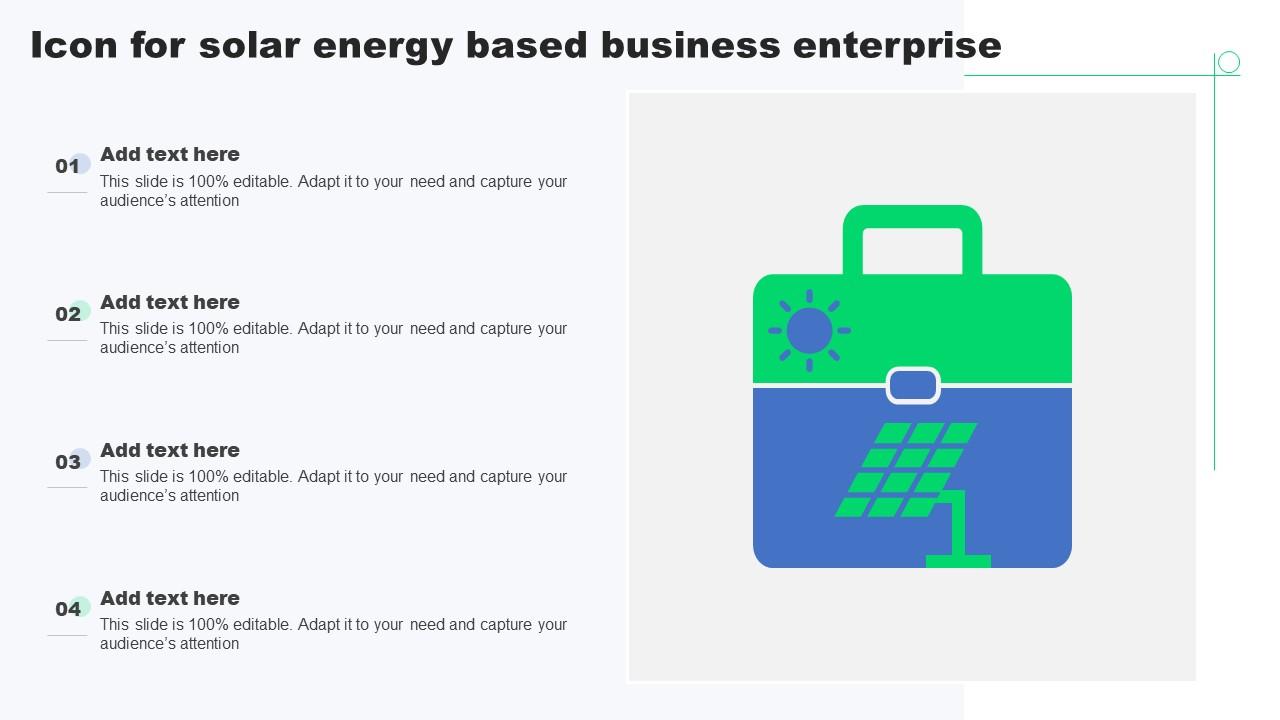 Icon For Solar Energy Based Business Enterprise Slide01