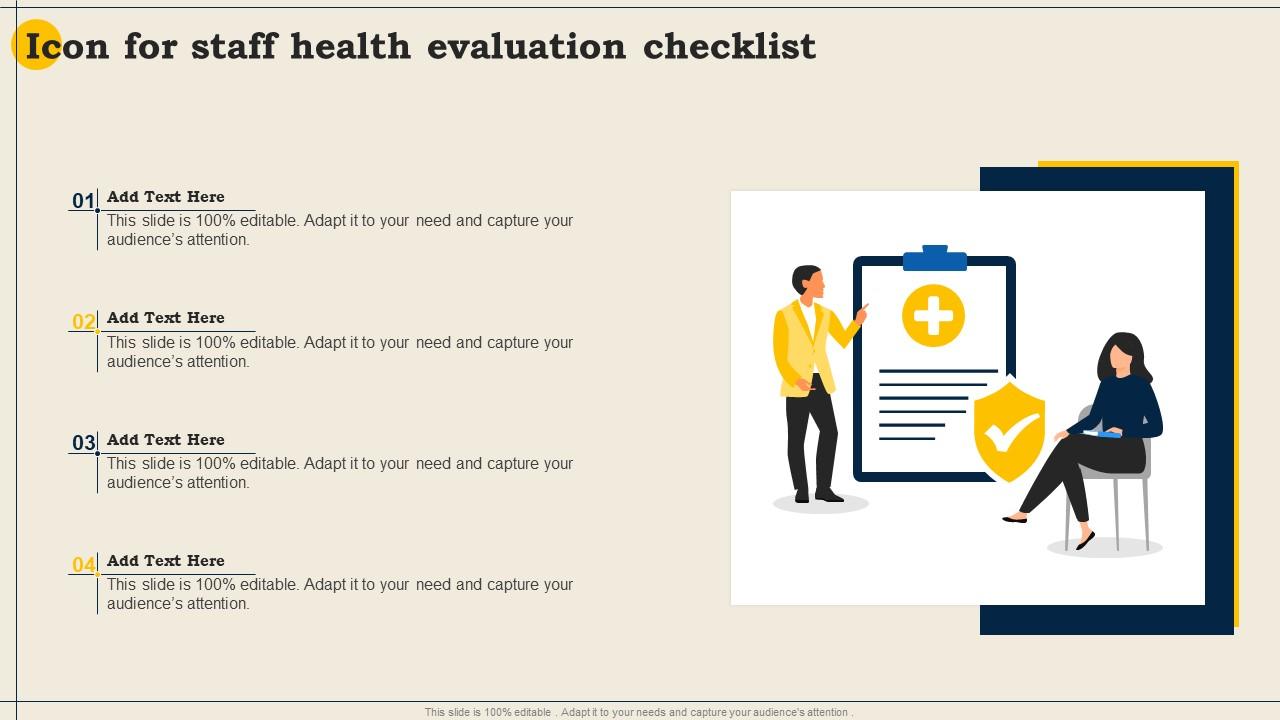 Icon For Staff Health Evaluation Checklist Slide01