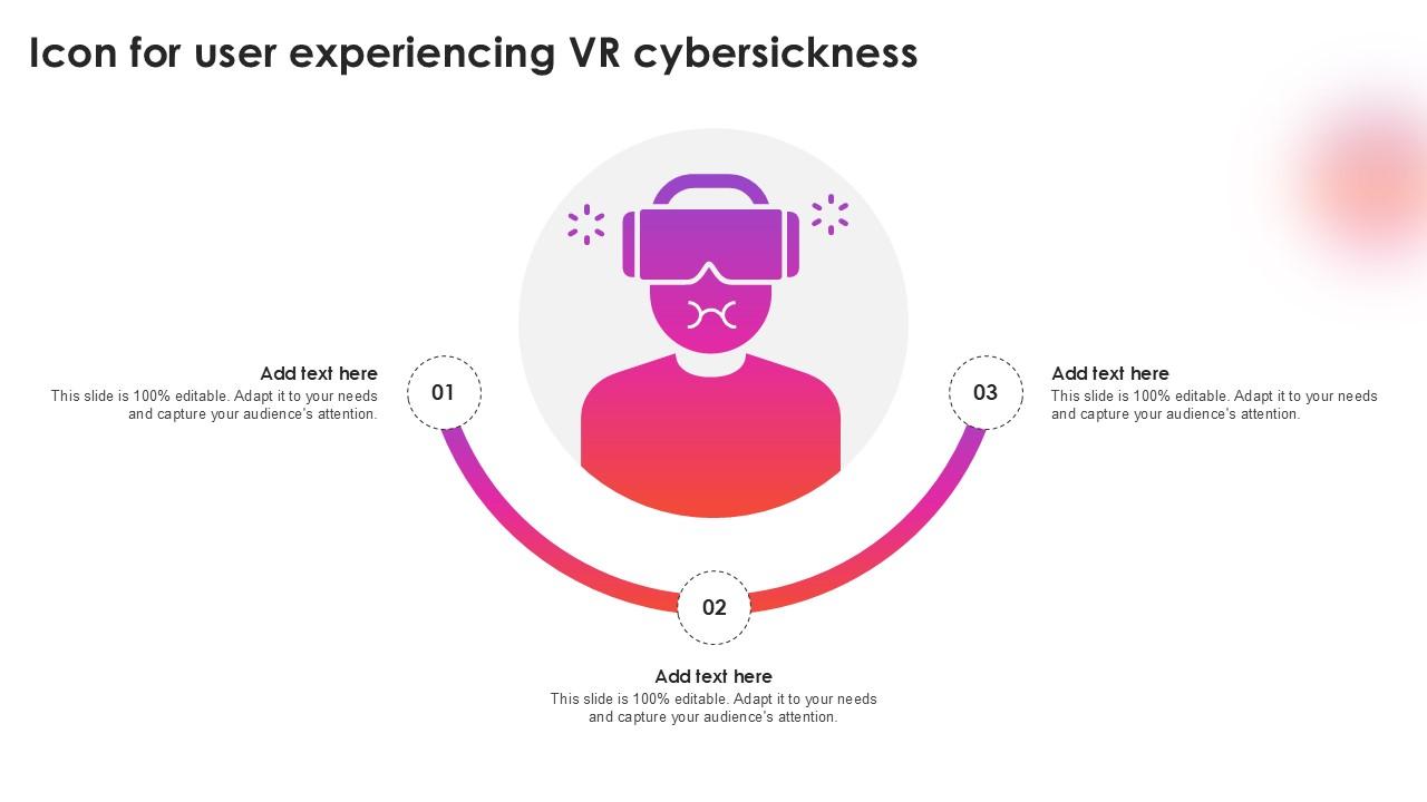 Icon For User Experiencing VR Cybersickness Ppt Presentation