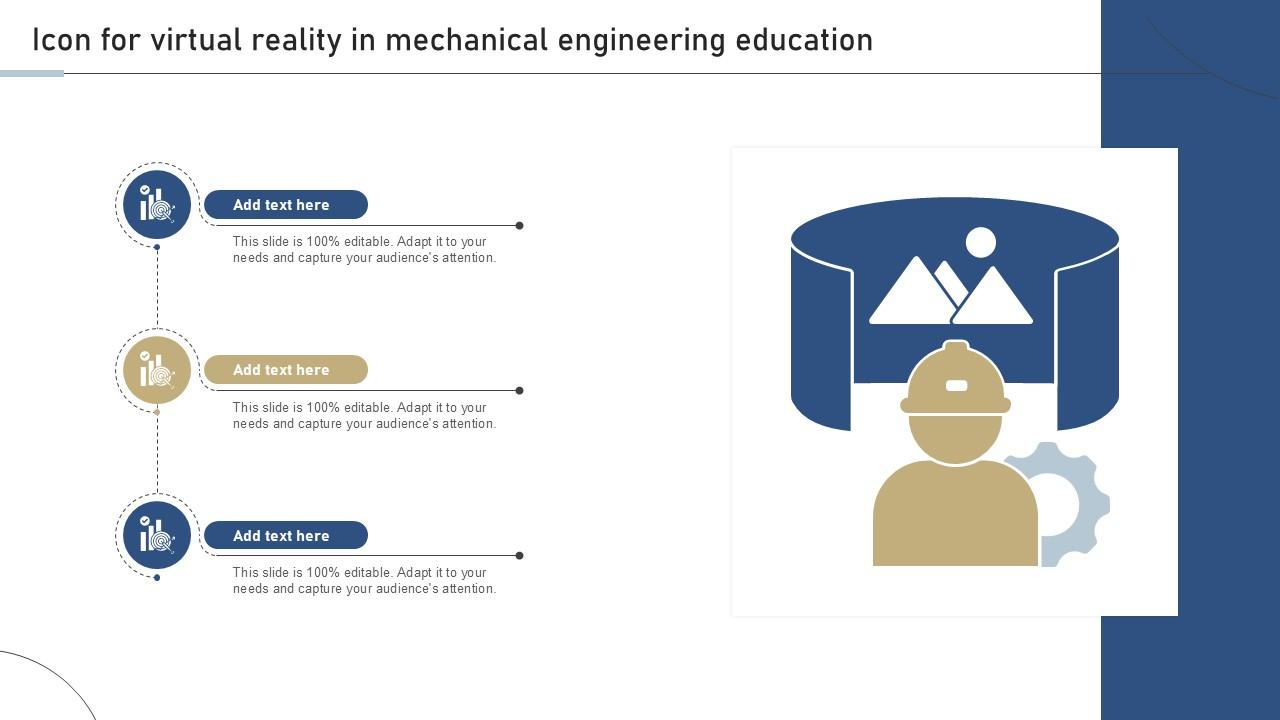 Icon For Virtual Reality In Mechanical Engineering Education Ppt Slide