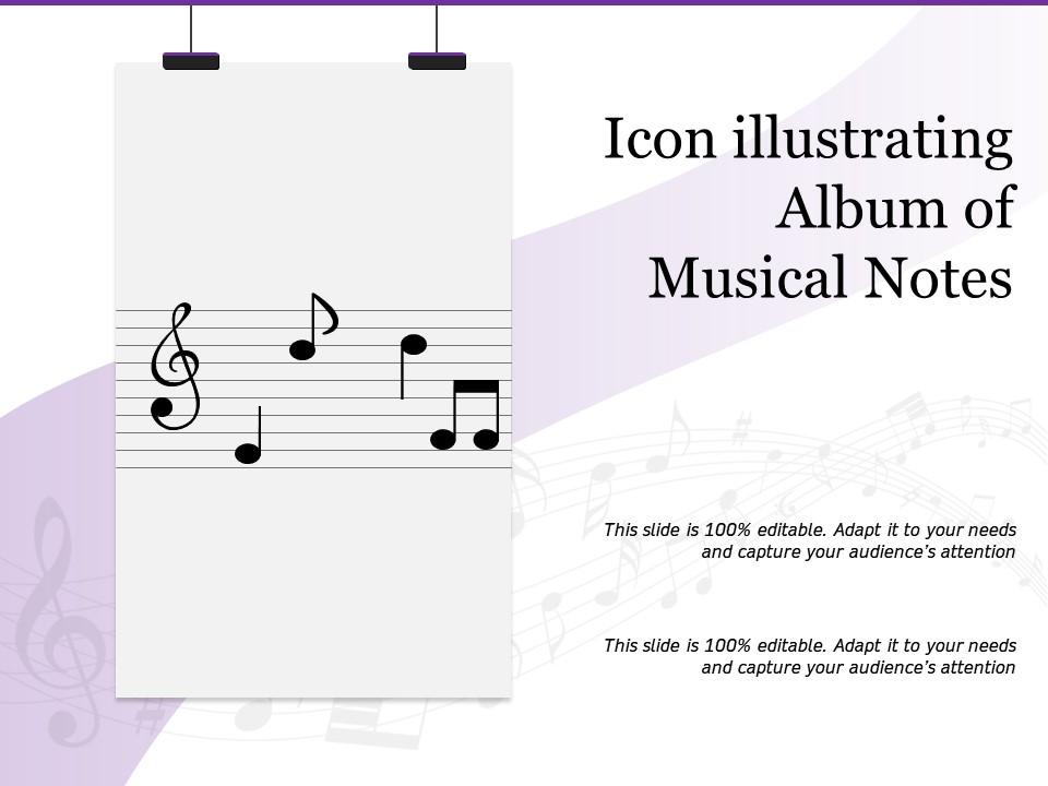 Icon illustrating album of musical notes Slide01