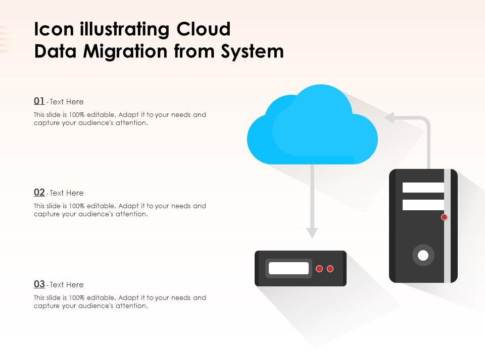 Icon illustrating cloud data migration from system Slide01