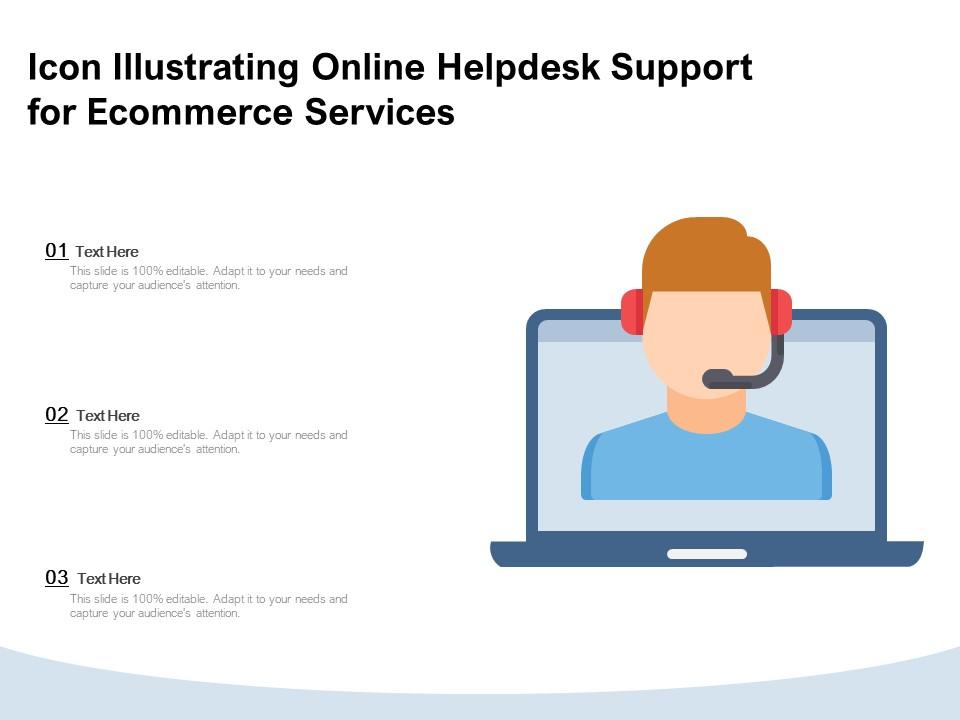 Icon illustrating online helpdesk support for ecommerce services Slide01