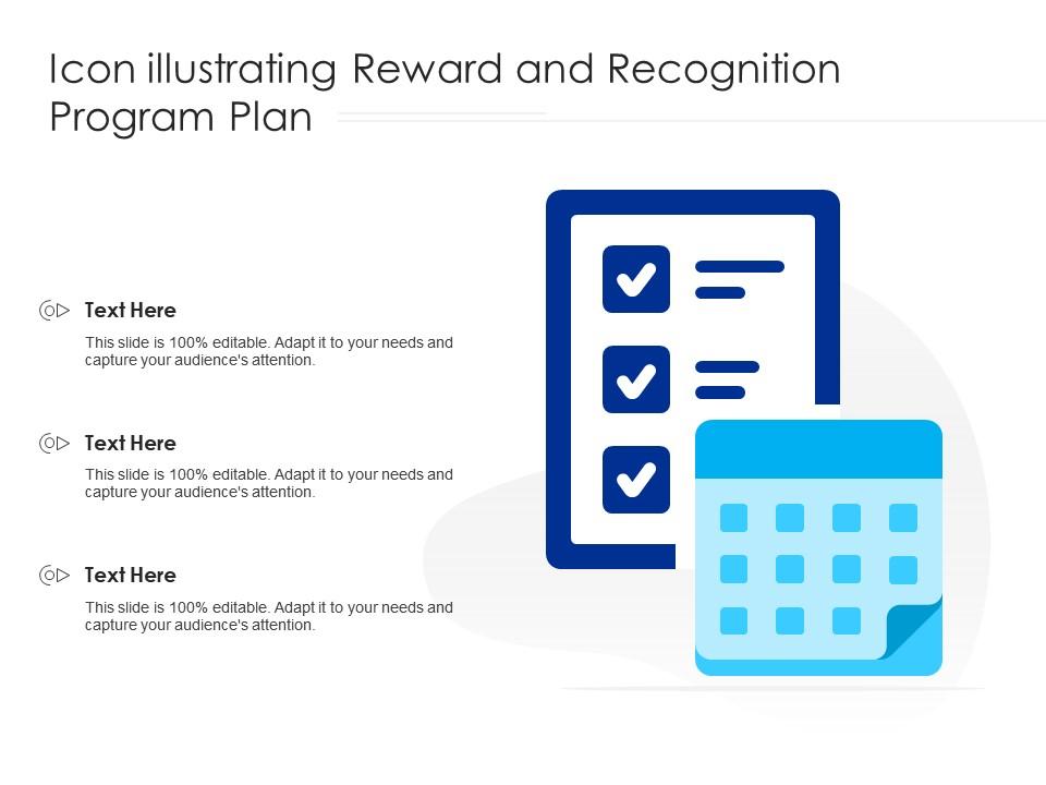 Icon illustrating reward and recognition program plan Slide01