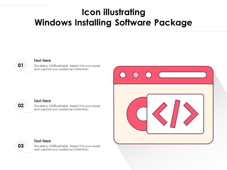 Icon illustrating windows installing software package Slide01