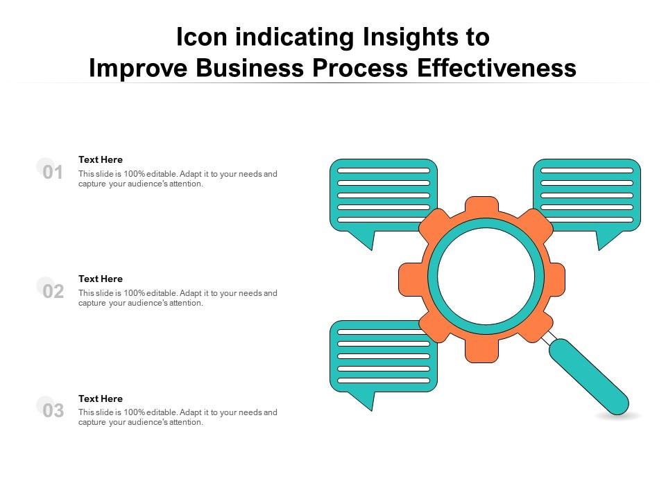 Icon indicating insights to improve business process effectiveness Slide01