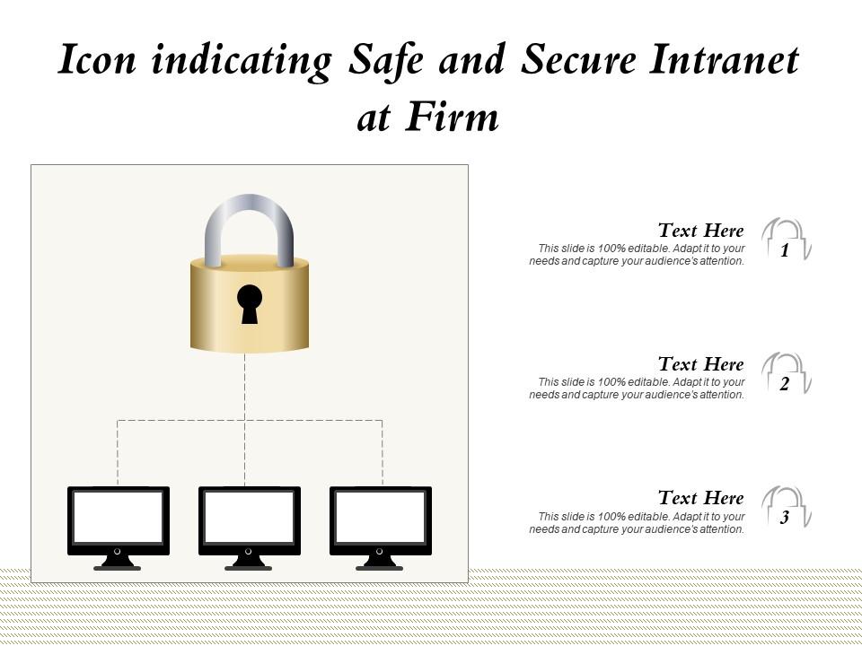 Icon indicating safe and secure intranet at firm Slide01