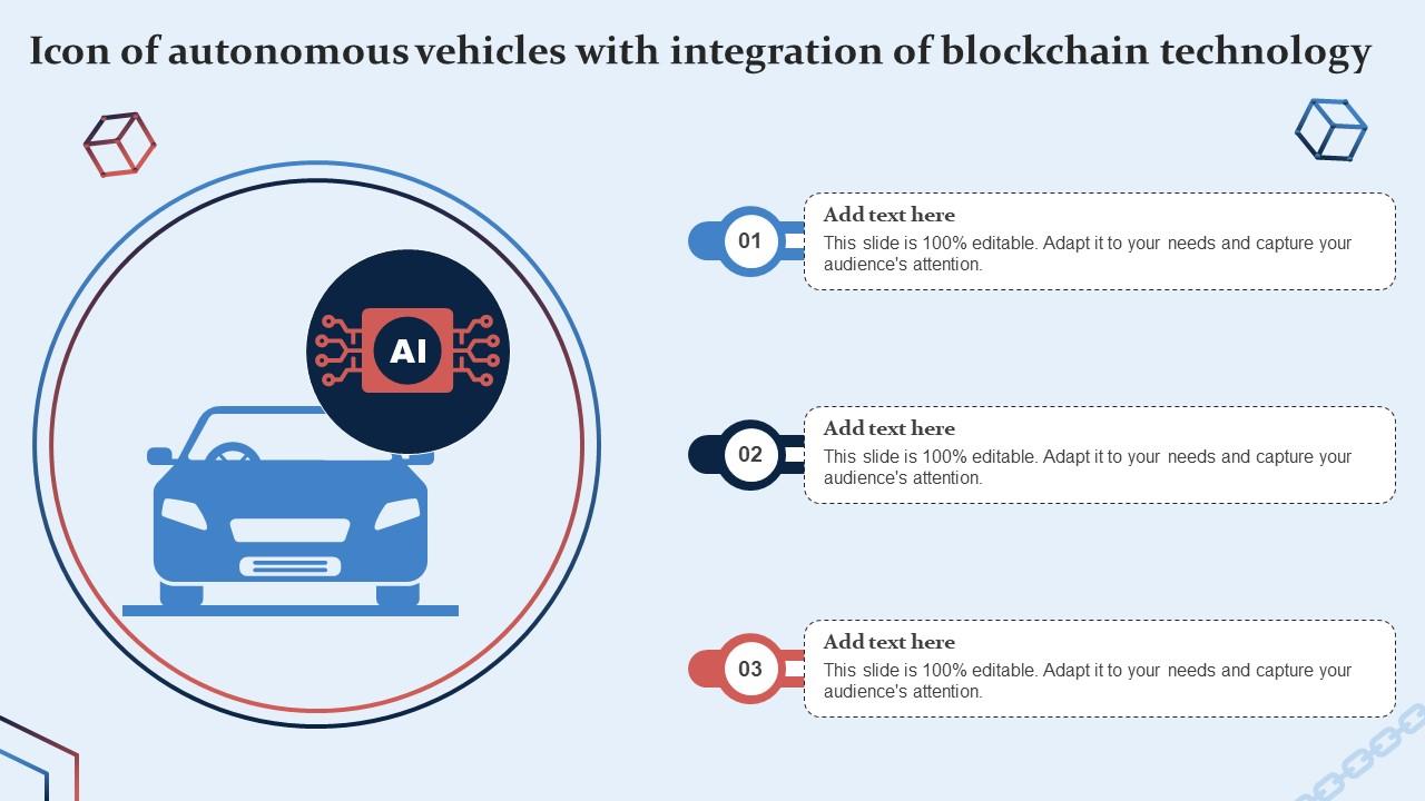 Icon Of Autonomous Vehicles With Integration Of Blockchain Technology