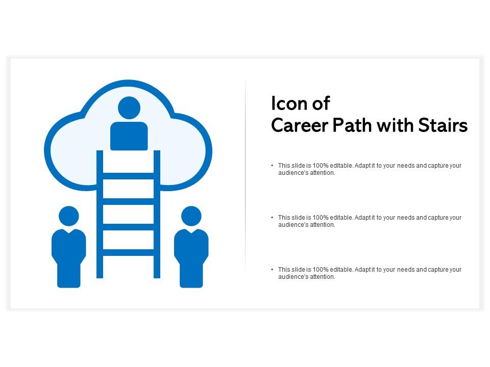 Icon of career path with stairs Slide01