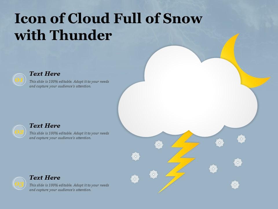 Icon of cloud full of snow with thunder Slide01