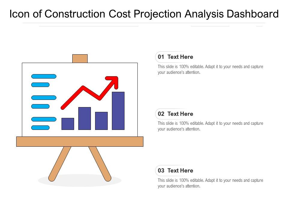 Icon of construction cost projection analysis dashboard Slide01