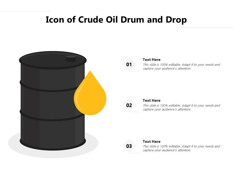 Icon of crude oil drum and drop Slide01