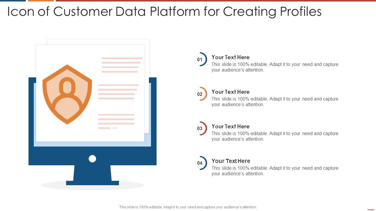 Icon of customer data platform for creating profiles Slide01