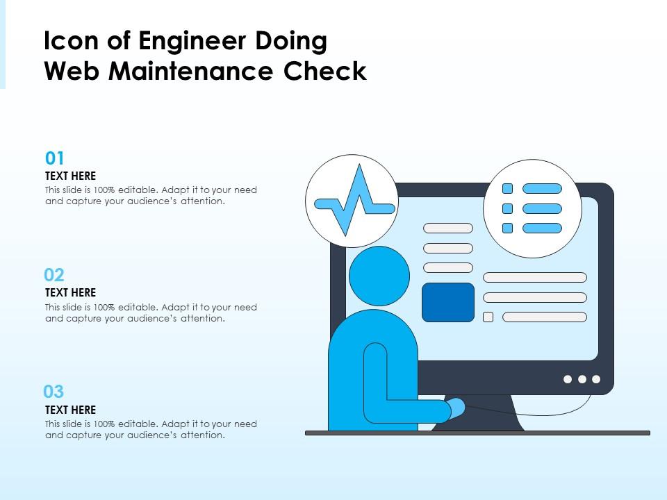 Icon of engineer doing web maintenance check Slide01