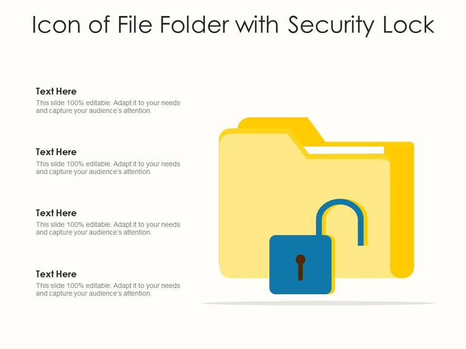 Icon of file folder with security lock Slide01