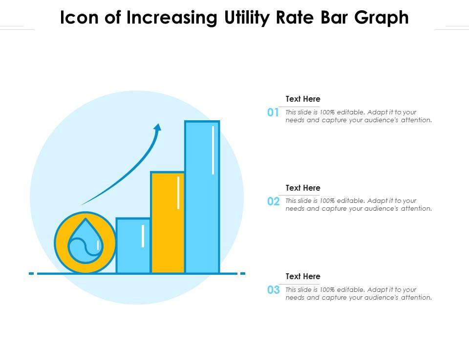Icon of increasing utility rate bar graph Slide01