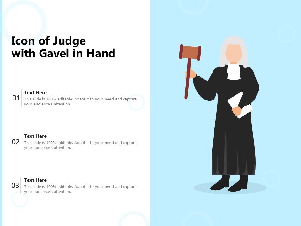 Icon of judge with gavel in hand Slide01