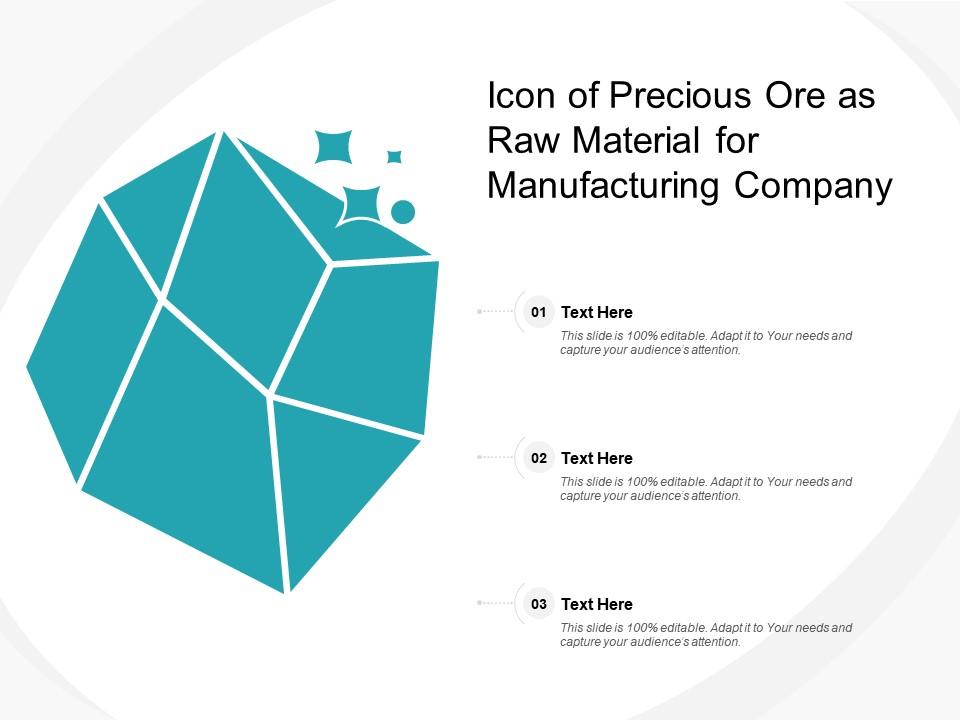 Icon of precious ore as raw material for manufacturing company Slide01