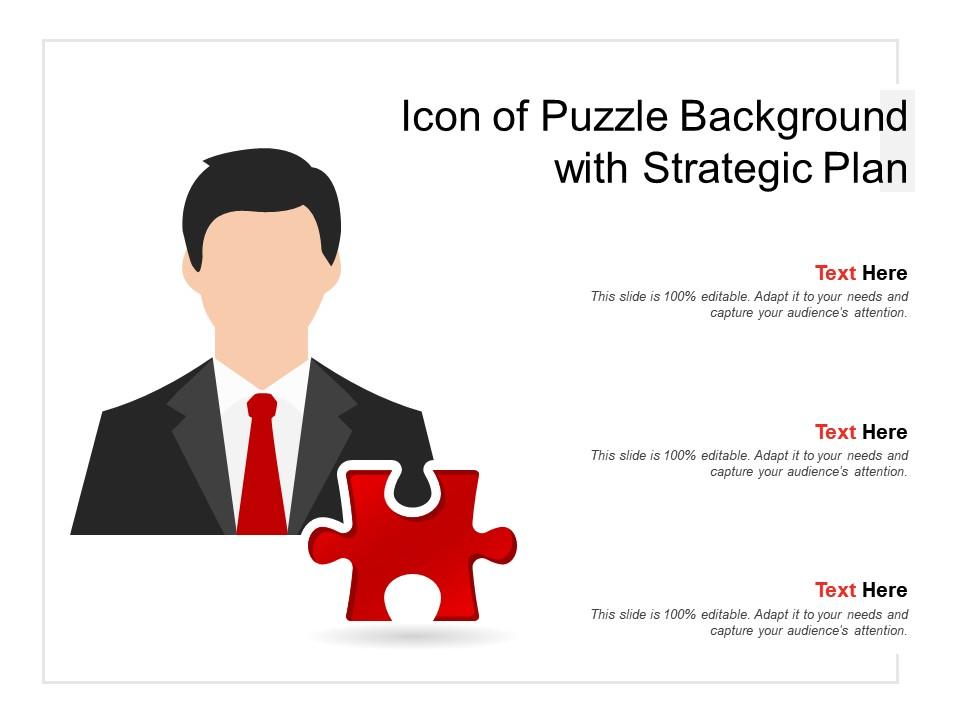 Icon of puzzle background with strategic plan Slide01