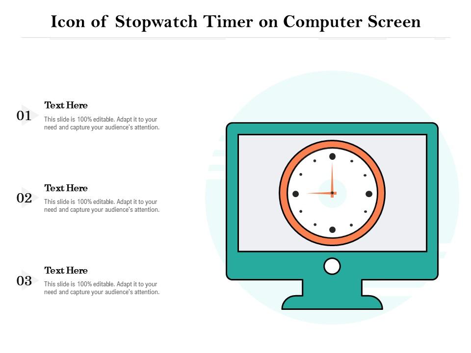 Icon of stopwatch timer on computer screen Slide01