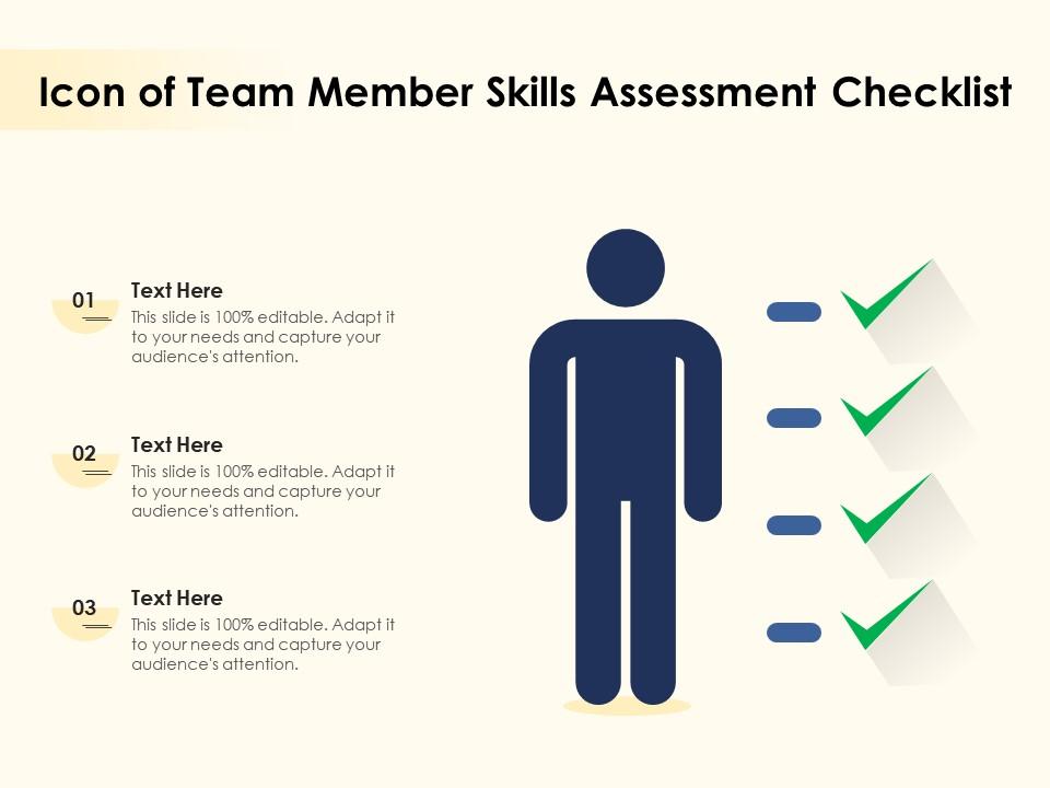 Icon of team member skills assessment checklist Slide01
