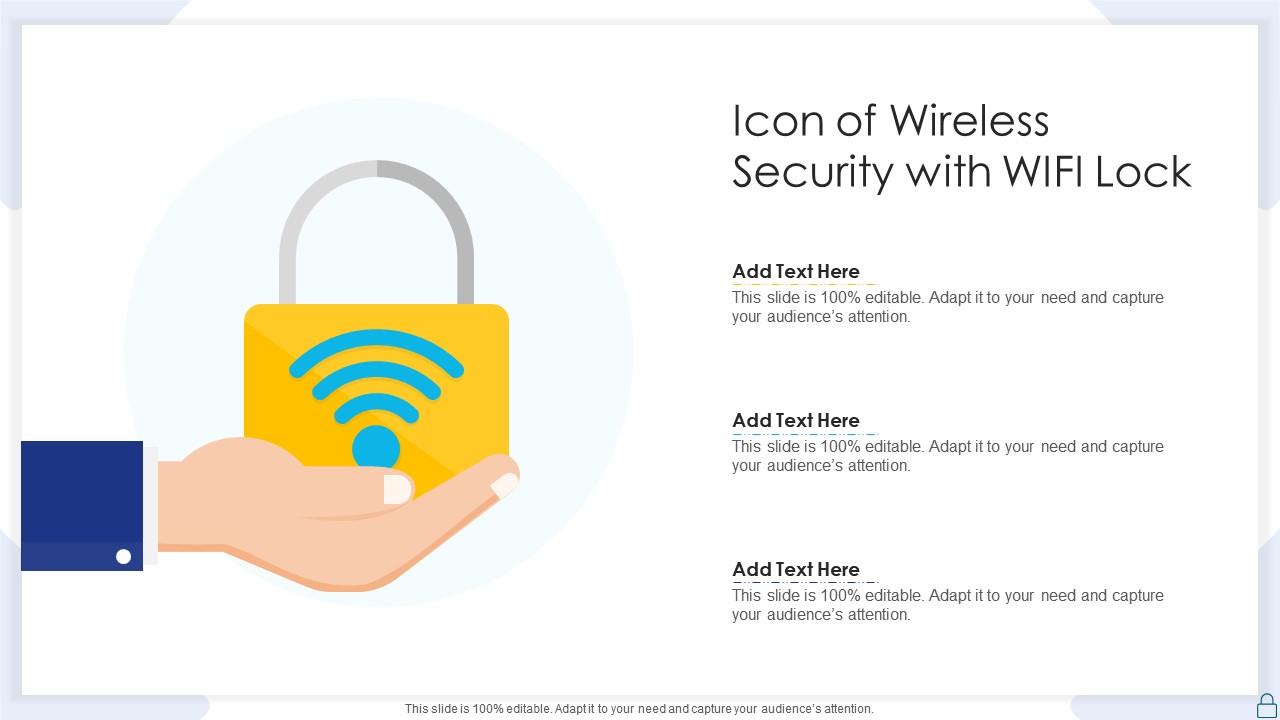 Icon of wireless security with wifi lock Slide01