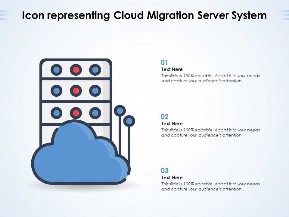 Icon representing cloud migration server system Slide01