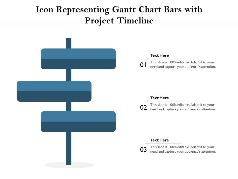 Icon representing gantt chart bars with project timeline Slide01