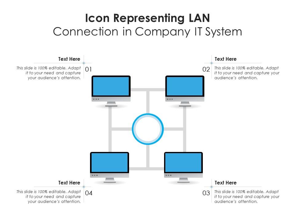 Icon representing lan connection in company it system Slide01