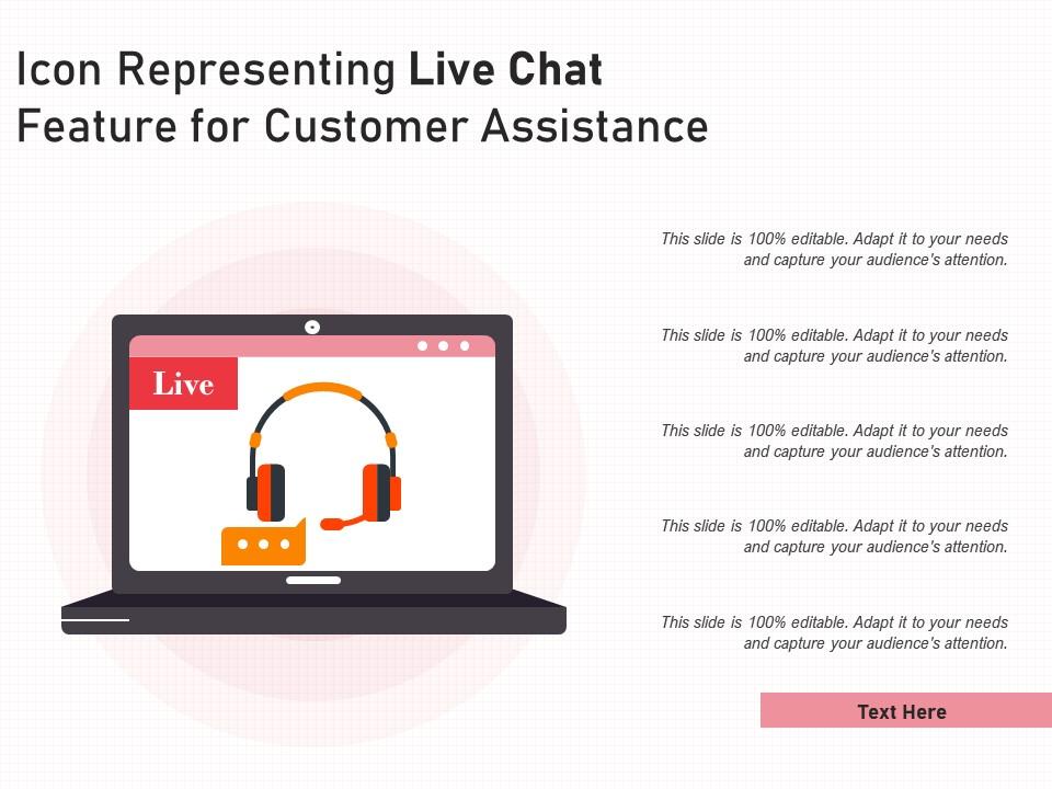 Icon representing live chat feature for customer assistance Slide01