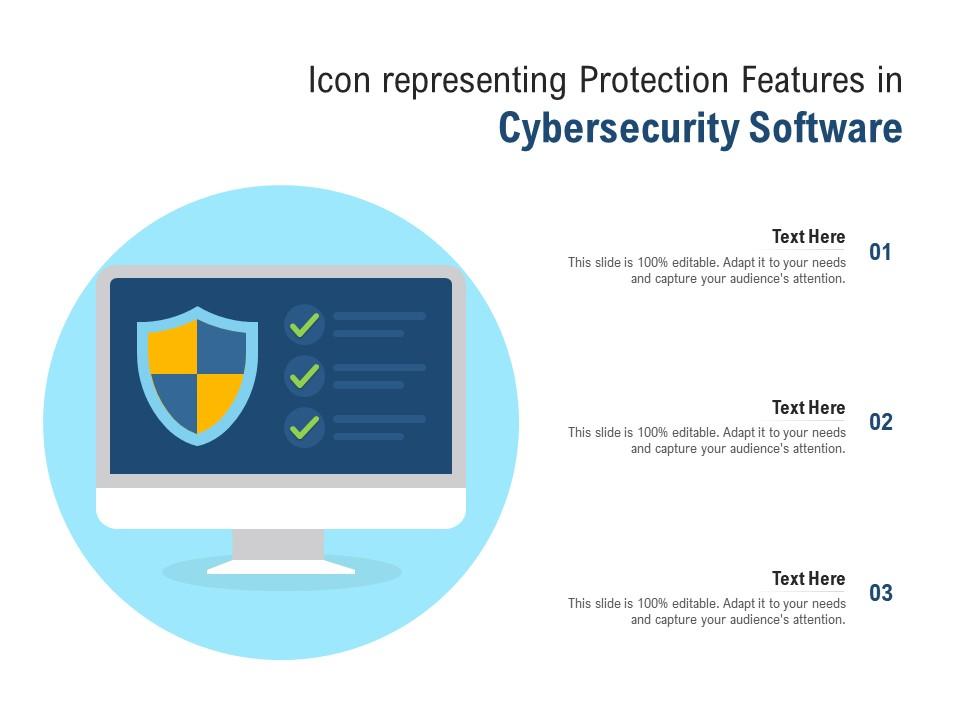 Icon representing protection features in cybersecurity software Slide01