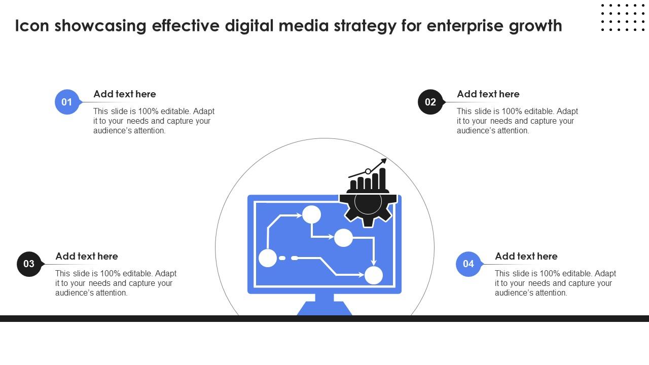 Icon Showcasing Effective Digital Media Strategy For Enterprise Growth