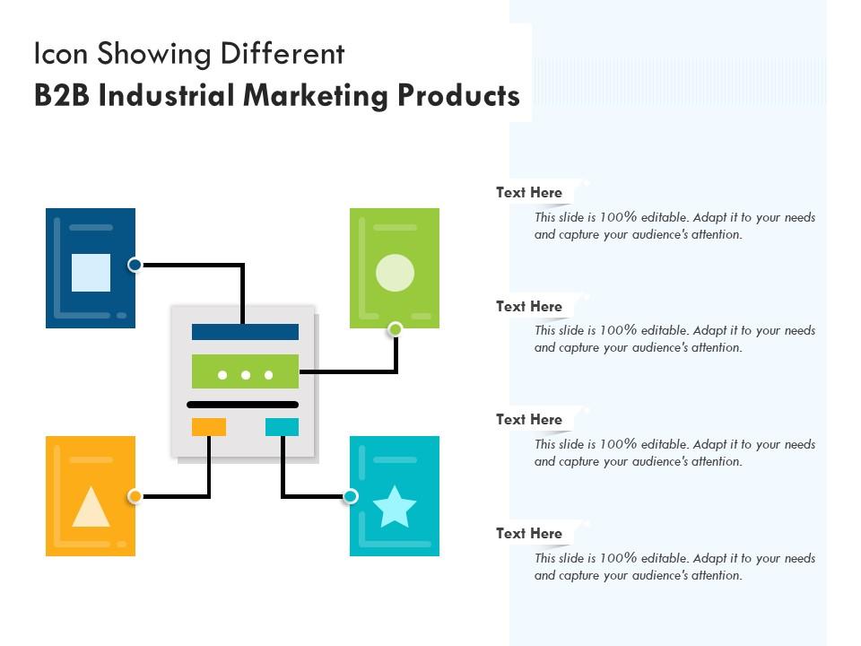 Icon showing different b2b industrial marketing products Slide01