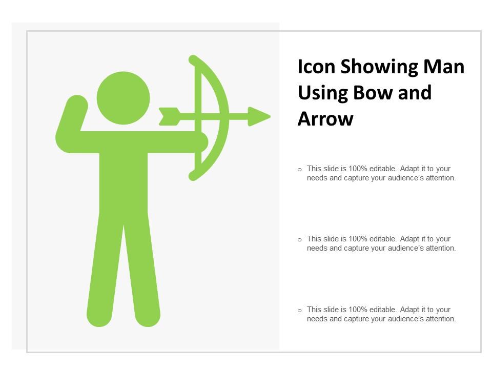 Icon showing man using bow and arrow Slide01