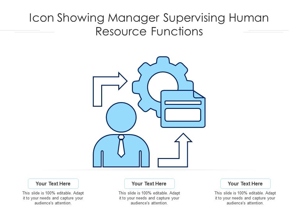 Icon showing manager supervising human resource functions Slide01