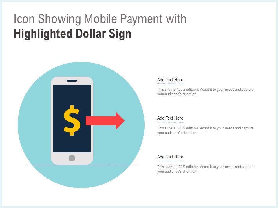 Icon showing mobile payment with highlighted dollar sign Slide01