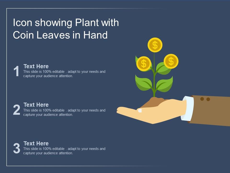 Icon showing plant with coin leaves in hand Slide01