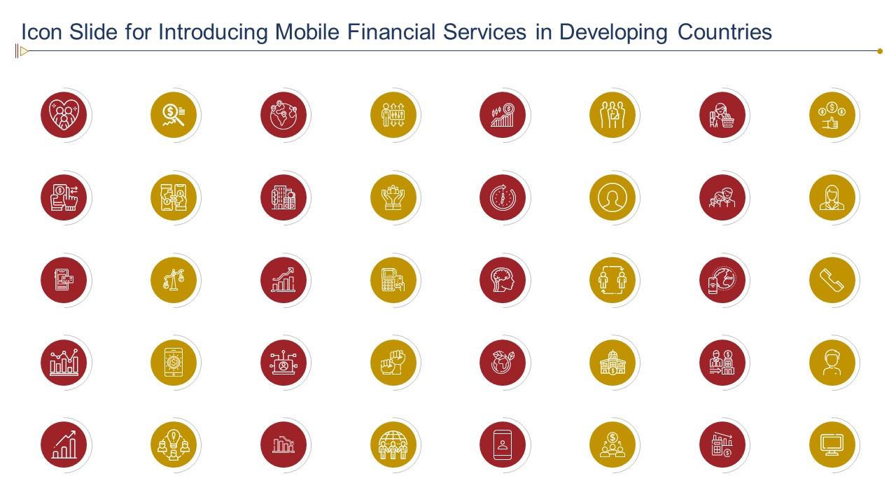 Icon slide for introducing mobile financial services in developing countries Slide01