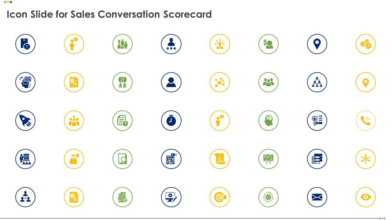 Icon Slide For Sales Conversation Scorecard Ppt Powerpoint Infographics Tips Slide01