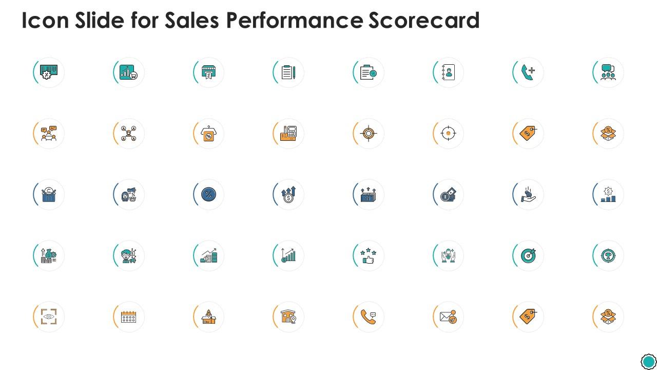 Icon slide for sales performance scorecard ppt introduction Slide01