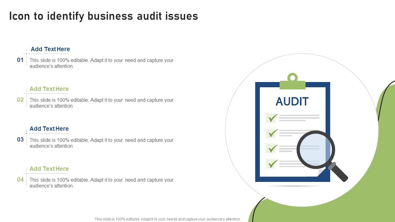 Icon To Identify Business Audit Issues Slide01