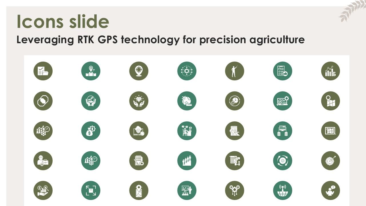 Icons Leveraging RTK GPS Technology For Precision Agriculture PPT PowerPoint