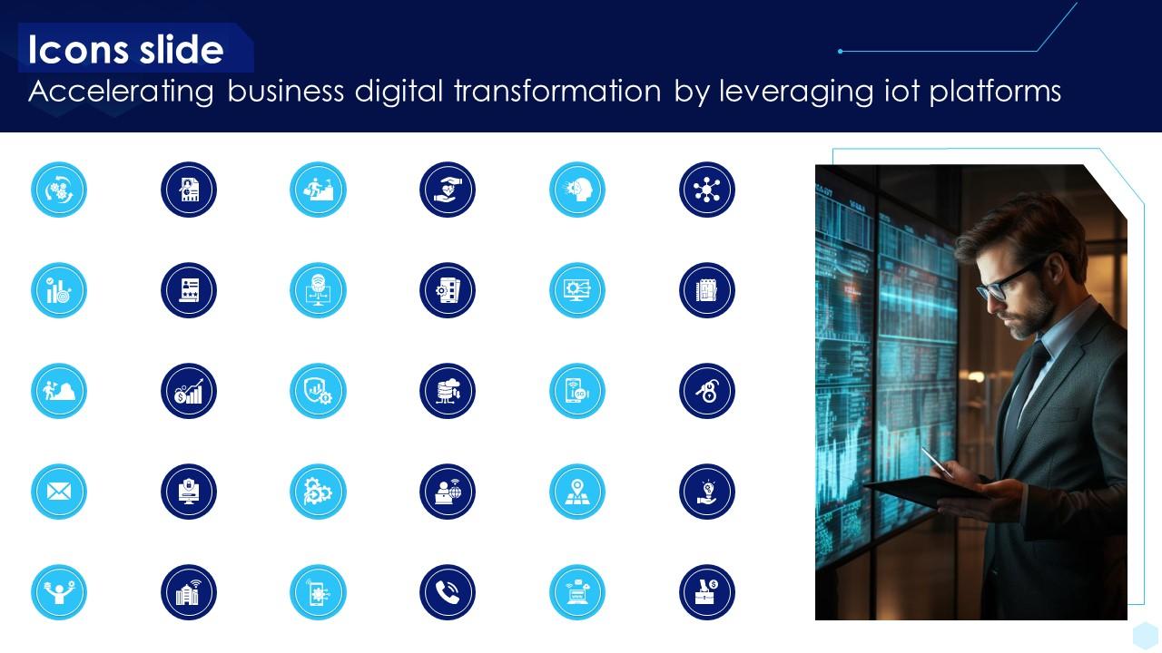Icons Slide Accelerating Business Digital Transformation By Leveraging IoT Platforms DT SS